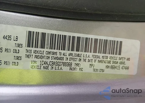 2016 Jeep Compass Sport Se из США, поврежденный, VIN 1C4NJCBA3GD789368